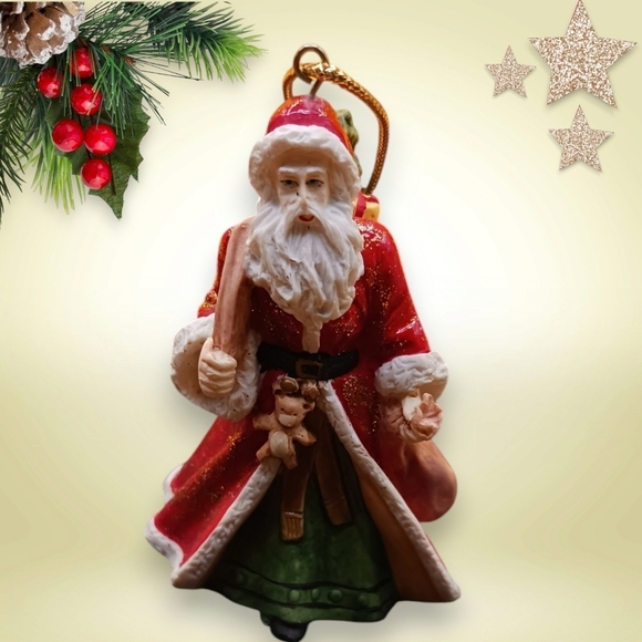 Arnart vtg 1989 santas claus in America ornaments set of 3 "3.5" - Picture 6 of 11